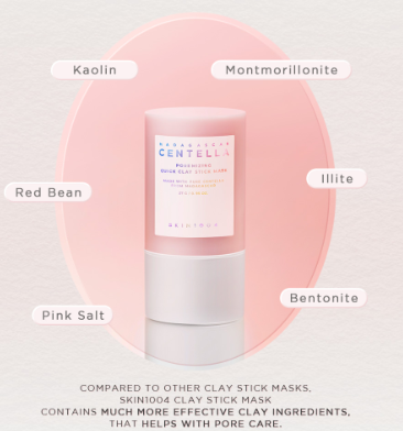 Madagascar Centella Clay Stick Mask - For Quick Pore Minimizing & whiteheads/Blackheads cleaning