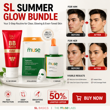 SL Summer Glow Bundle – Hydrate, Protect & Glow – 3-Step Skincare Set: Hyaluronic Hydrating Sheet Mask (3pcs) + BB Block SPF 50+ + C Bright Serum – Deep Hydration, Sun Protection, Radiant Glow