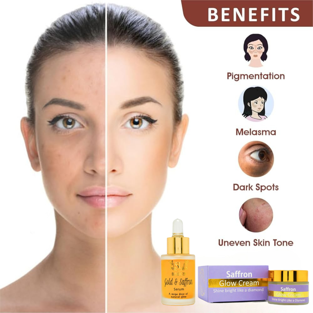 SL Basics Whitening Deal - Saffron cream + Gold serum for brightening