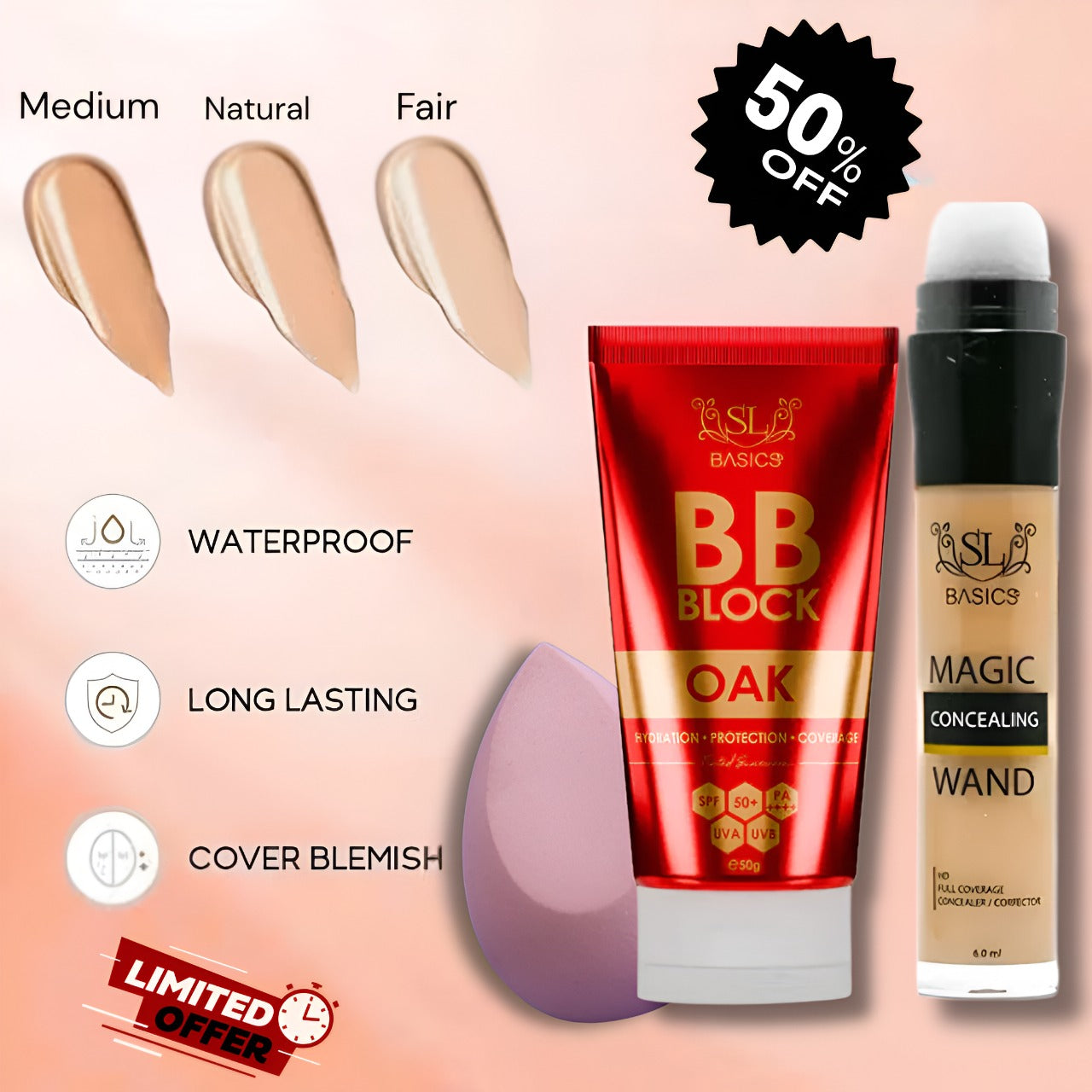 SL Basics Flawless Trio - BB Cream + Magic Concealer & beauty Blender