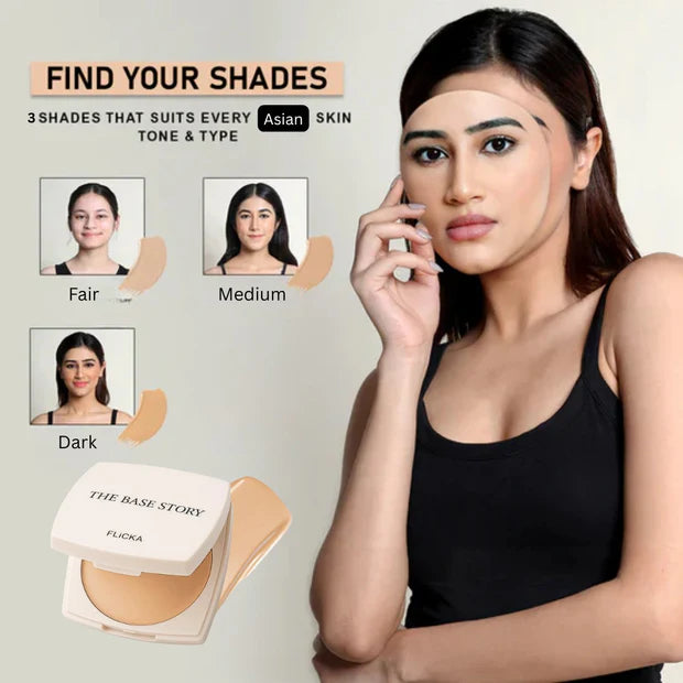 Flicka Flawless Base Duo | Silk Touch 3-in-1 Primer + The Base Story Foundation for Long-Lasting, Matte Perfection