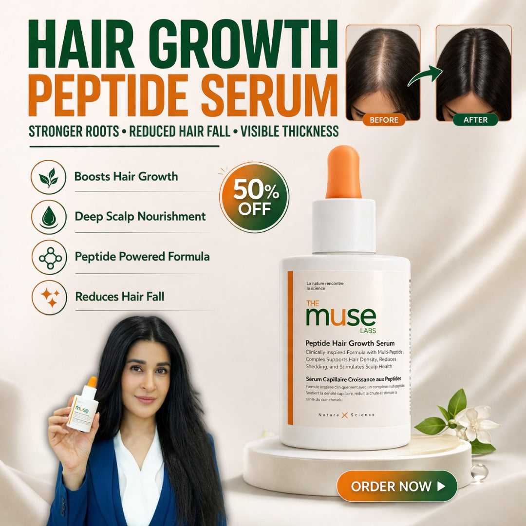 The Muse Labs Peptide Hair Growth Serum | Multi-Peptide Complex with Copper Peptides | Boosts Hair Growth, Reduces Hair Fall & Strengthens Roots